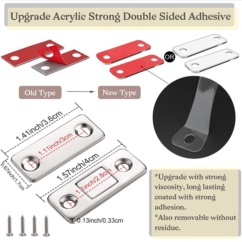 Jiayi Cabinet Magnetic Catch Jiayi 14 Pack Ultra Thin Cabinet Door Magnets Stick on Drawer Magnets Cabinet Latch Magnetic Closures for Cabinets Kitchen Closet Door Closing Magnetic Door Catch Closer - Image 3